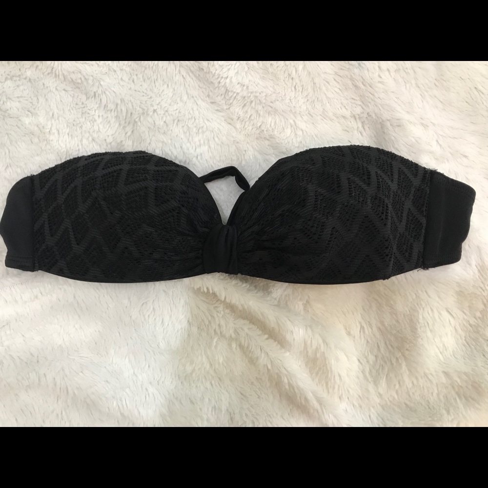 H & M Black Womens Bikini Top Size 8us Tie Back